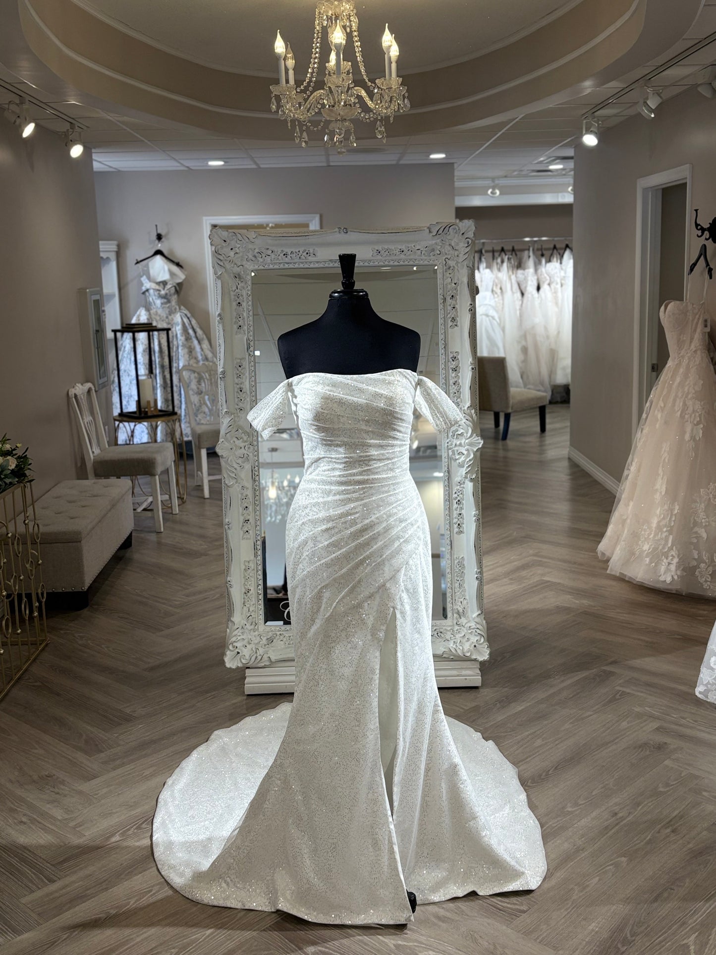 E363 Monaco Allure Abella with Detachable Off-Shoulder Straps Wedding Gown