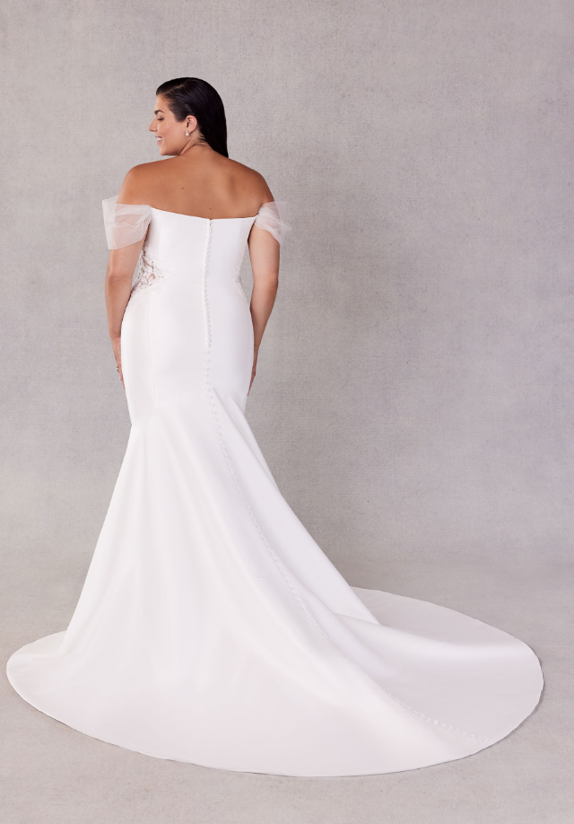 Morilee Sona Style 3461 with Detachable Off-the-Shoulder Tulle Sleeves