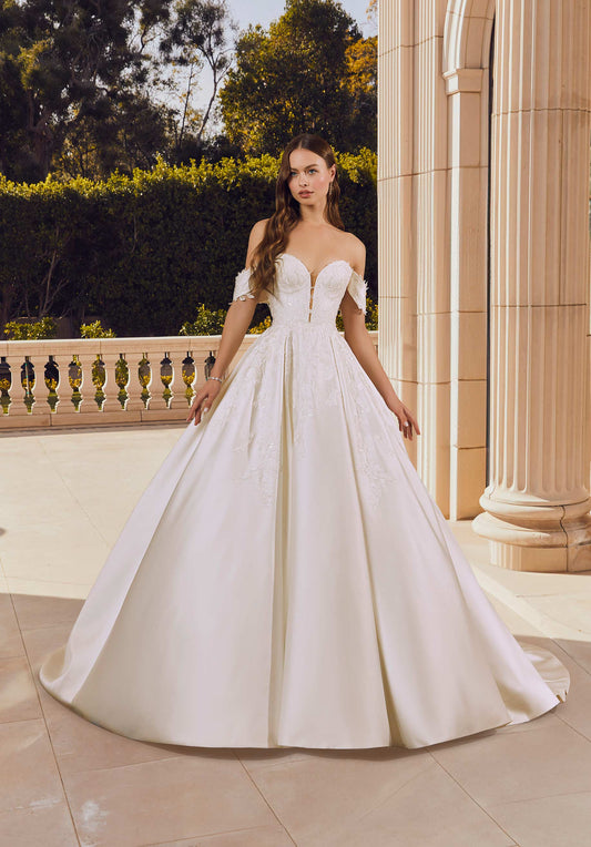 Morilee Rosemarie Style 2643 with Detachable Off-the-Shoulder Sleeves