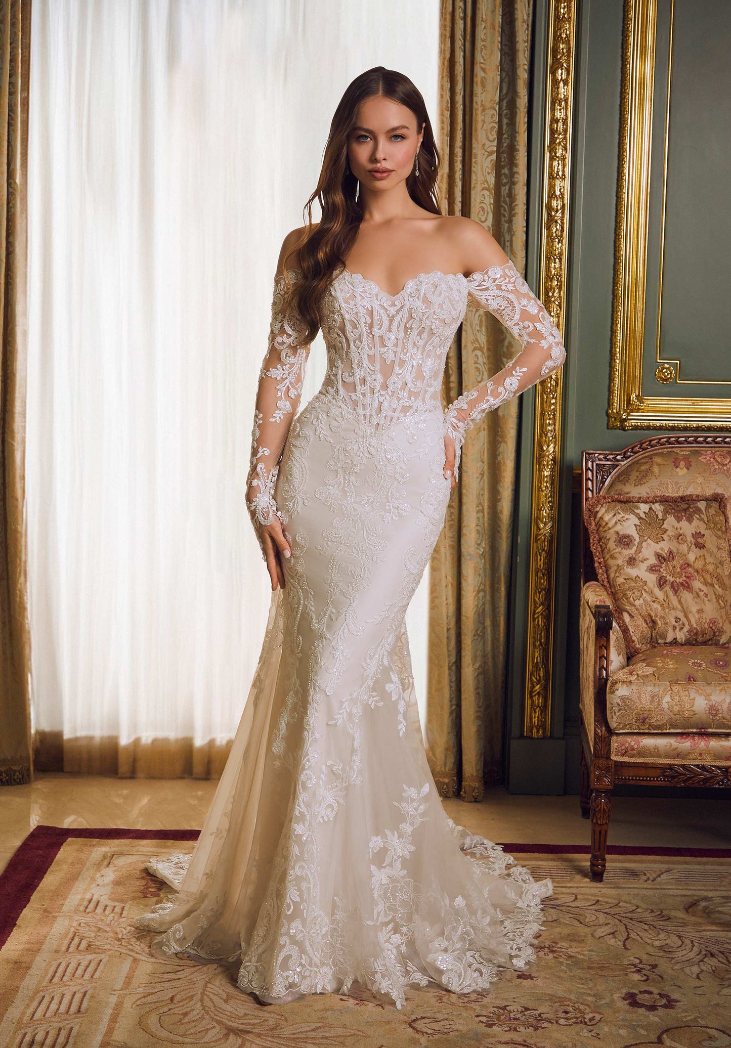 Morilee Rochelle Style 2647 with Matching Detachable Long Sleeves